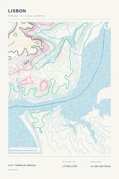 Lisbon terrain poster
