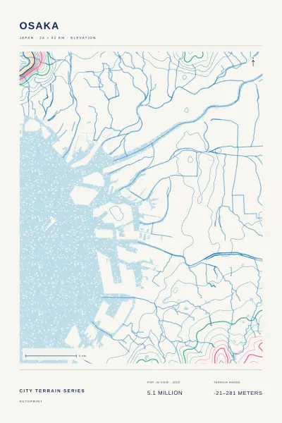 Osaka terrain poster