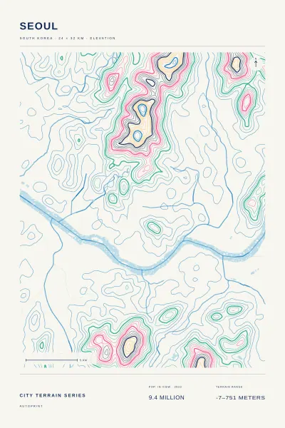 Seoul terrain poster