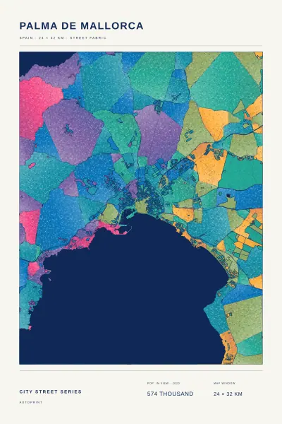 Palma de Mallorca street fabric poster