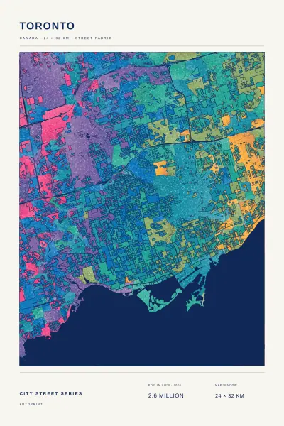 Toronto street fabric poster