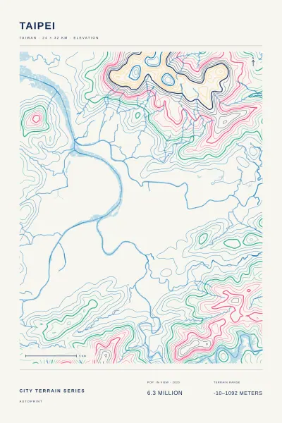 Taipei terrain poster
